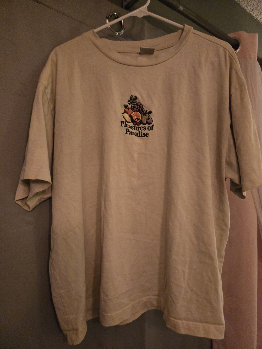 Cotton On Cream 'Pleasures of Paradise' Embroidered Short Sleeve Tee